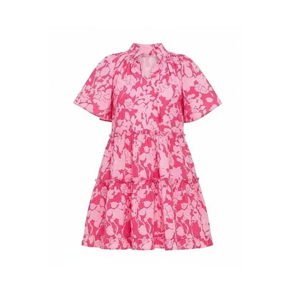 HYACINTH HOUSE Pink Textured Floral Thea Mini Dress Size XL NWT - Picture 8 of 8